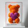 Orange Rose Bear with Purple Heart - Imaginary Worlds