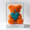 Orange Rose Bear with Teal Heart - Imaginary Worlds