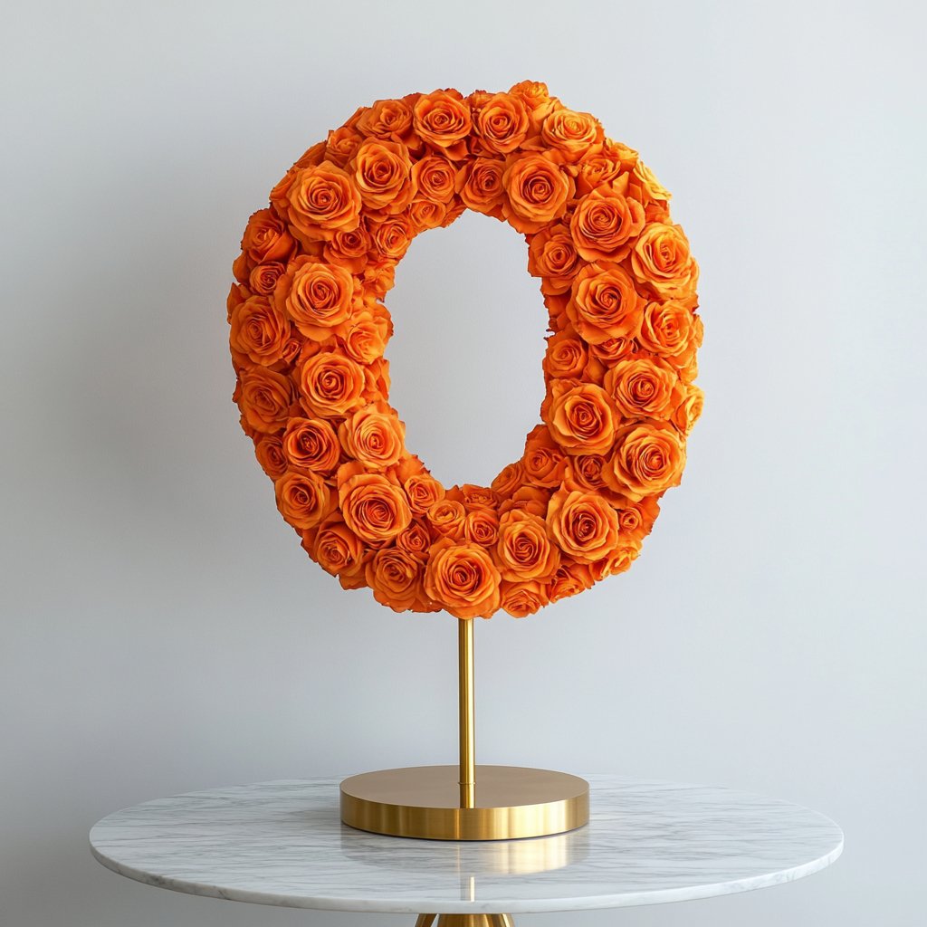 Orange Rose Eternal Number 0 Lamp - Imaginary Worlds