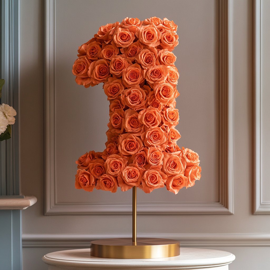 Orange Rose Eternal Number 1 Lamp - Imaginary Worlds