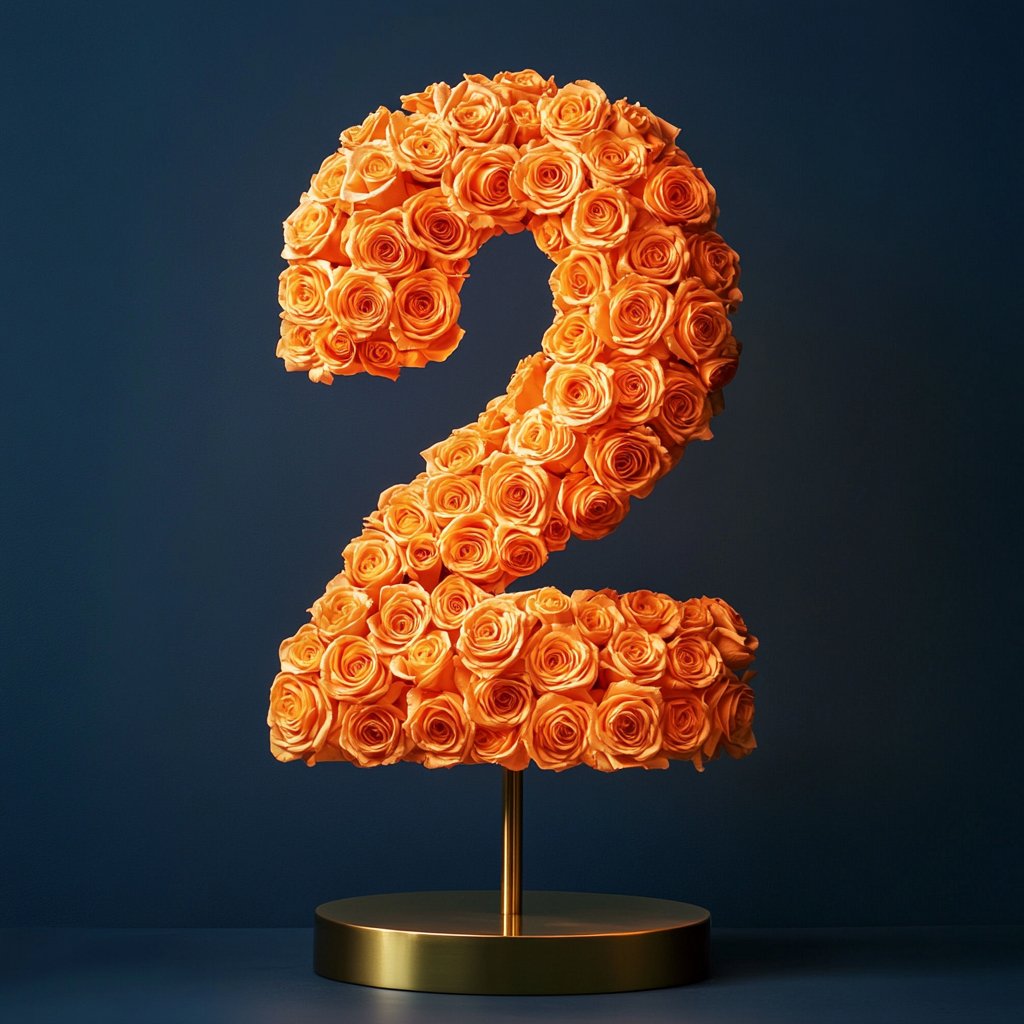 Orange Rose Eternal Number 2 Lamp - Imaginary Worlds