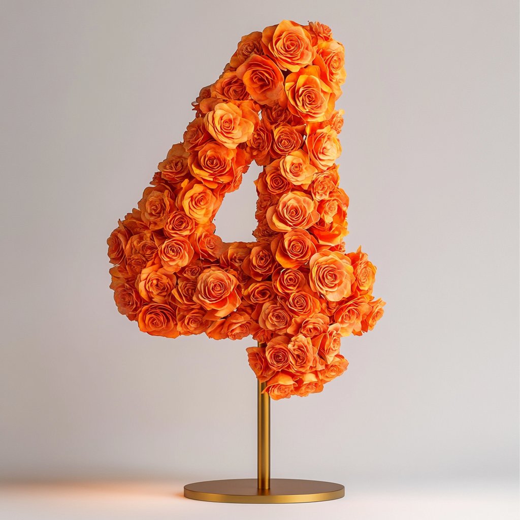 Orange Rose Eternal Number 4 Lamp - Imaginary Worlds