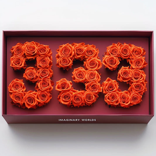 Orange Roses 333 Rose Box - Imaginary Worlds