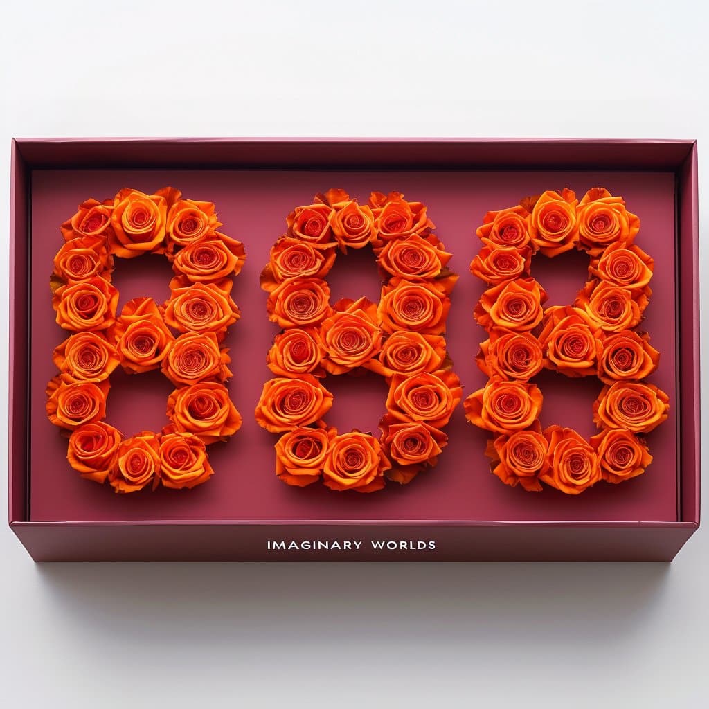 Orange Roses 888 Rose Box - Imaginary Worlds