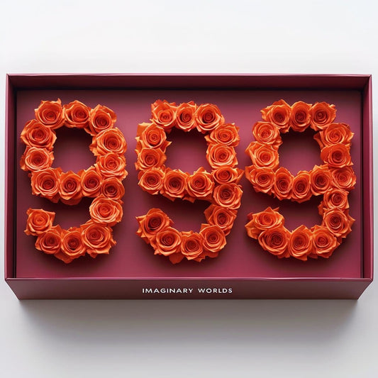 Orange Roses 999 Rose Box - Imaginary Worlds