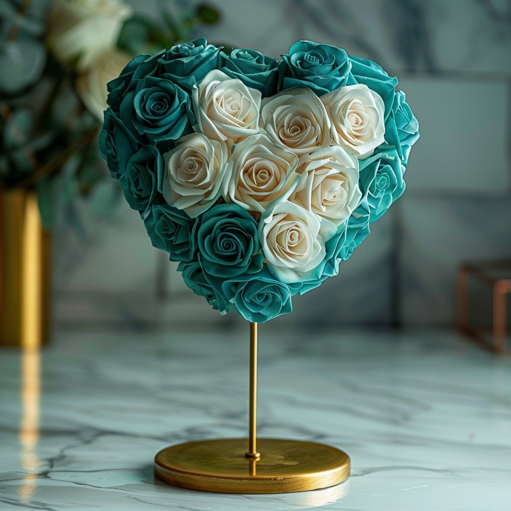 Orpheus and Eurydice Mixed Rose Heart Lamp - Imaginary Worlds