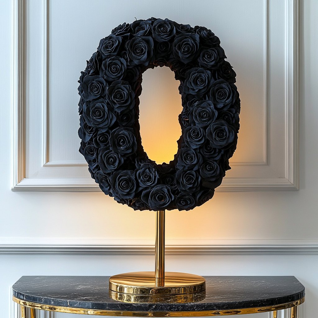 Osiris Black Rose Letter O Lamp - Imaginary Worlds