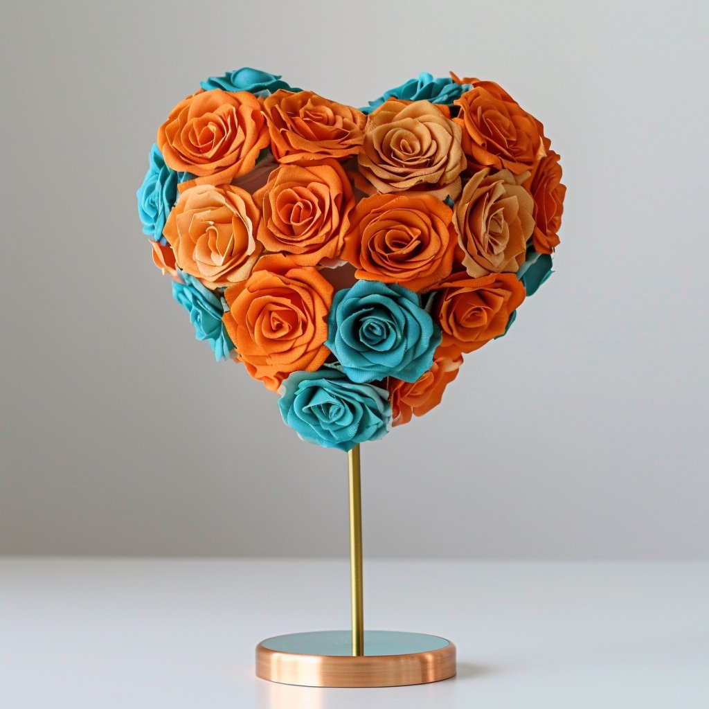 Persephone and Hades Mixed Rose Heart Lamp - Imaginary Worlds