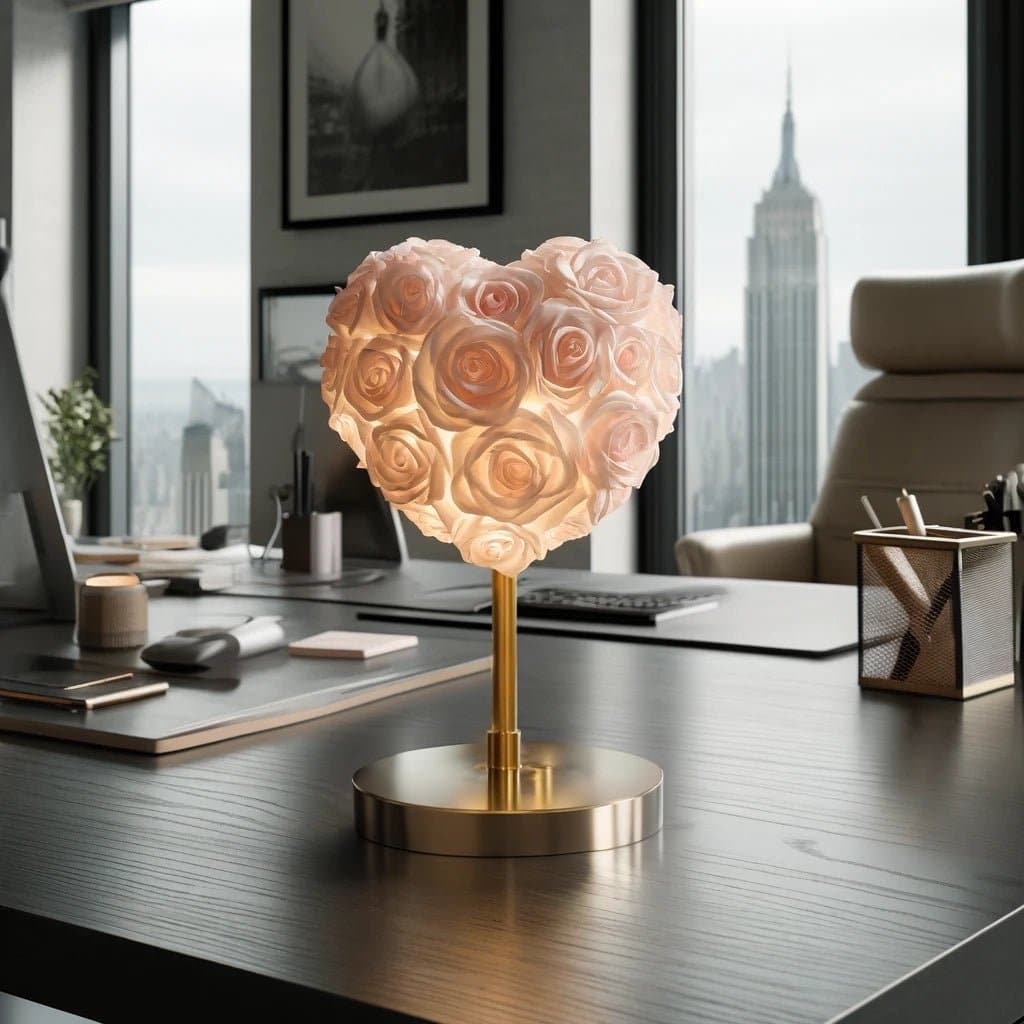 Pink Bloom Heart Lamp - Imaginary Worlds