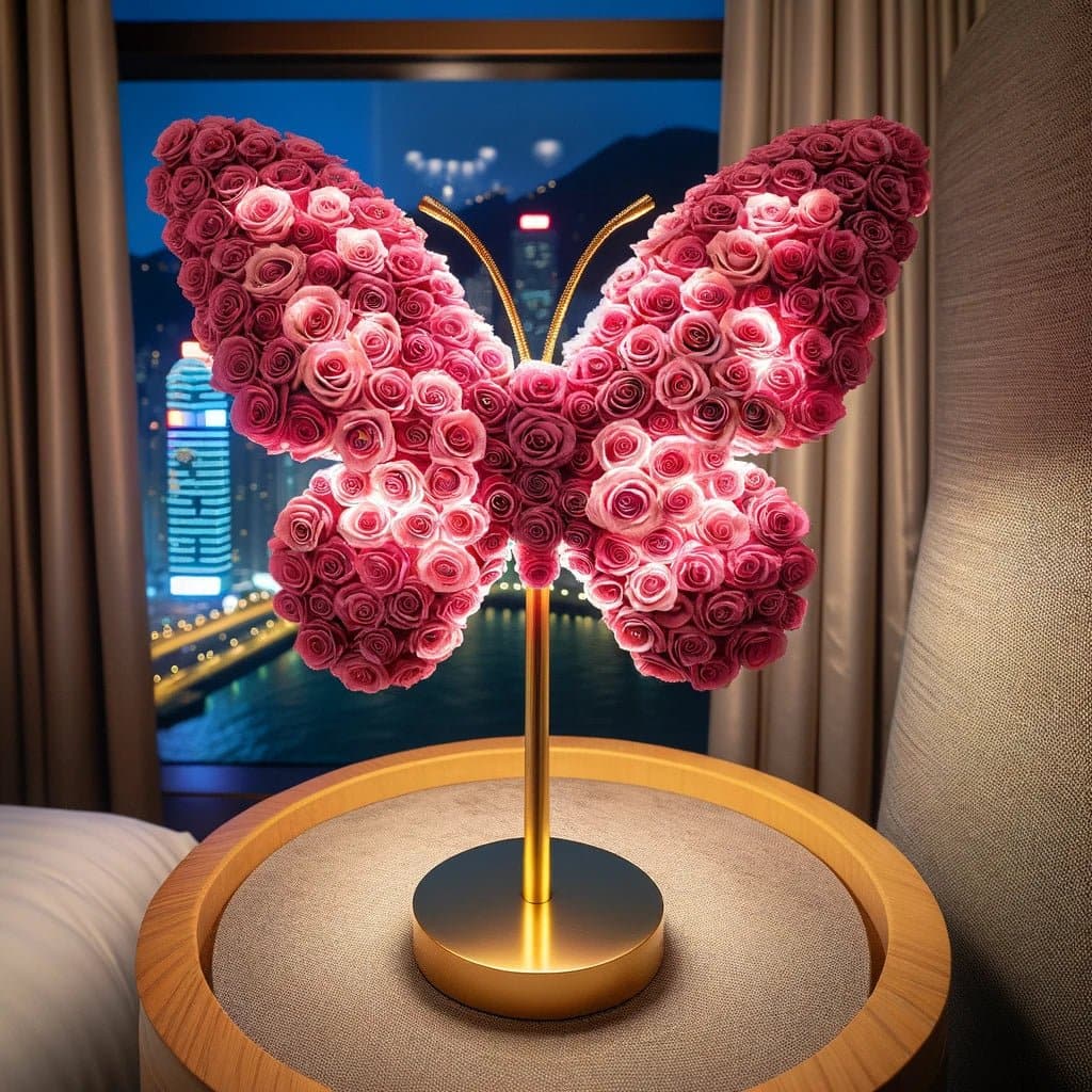 Pink Petal Butterfly Lamp - Imaginary Worlds