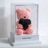 Pink Rose Bear with Black Roses Heart - Imaginary Worlds