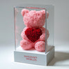 Pink Rose Bear with Magenta Roses Heart - Imaginary Worlds