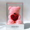 Pink Rose Bear with Red Roses Heart - Imaginary Worlds