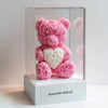 Pink Rose Bear with White Roses Heart - Imaginary Worlds