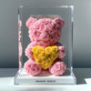 Pink Rose Bear with Yellow Roses Heart - Imaginary Worlds