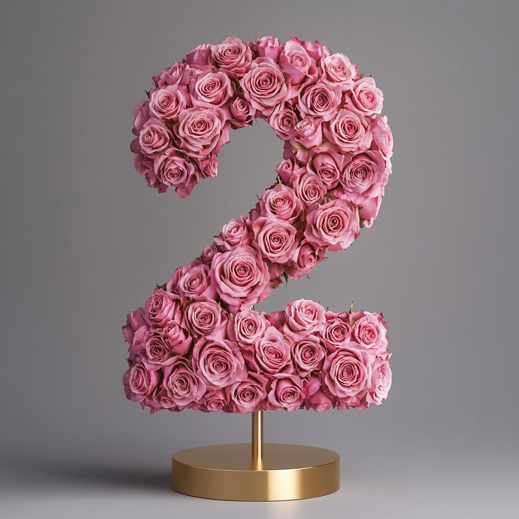 Pink Rose Eternal Number 2 Lamp - Imaginary Worlds