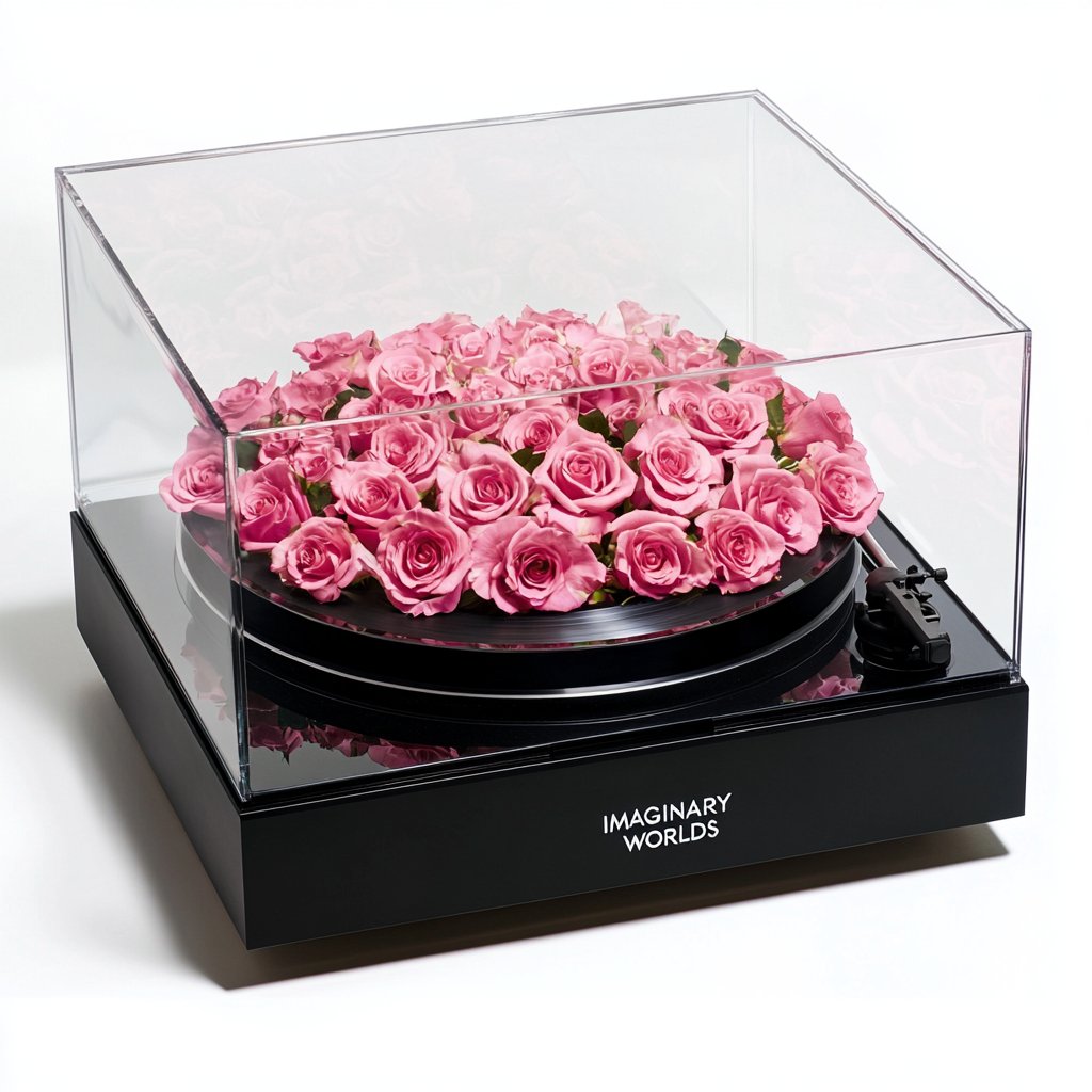 Pink Rose Vinyl Speaker - Imaginary Worlds