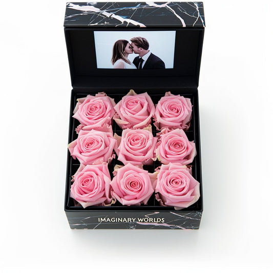 Pink Roses Forever Multimedia Keepsake Box - Imaginary Worlds