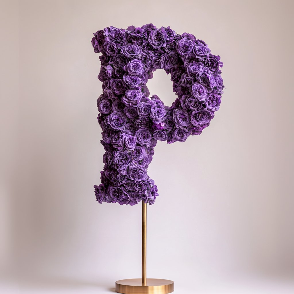 Poseidon Purple Rose Letter P Lamp - Imaginary Worlds