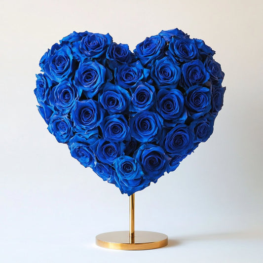 Poseidon Royal Blue Rose Heart Lamp - Imaginary Worlds