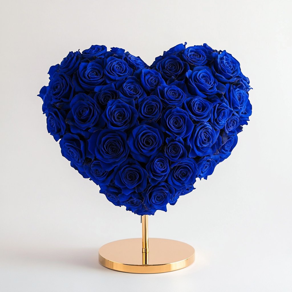 Poseidon Royal Blue Rose Heart Lamp - Imaginary Worlds