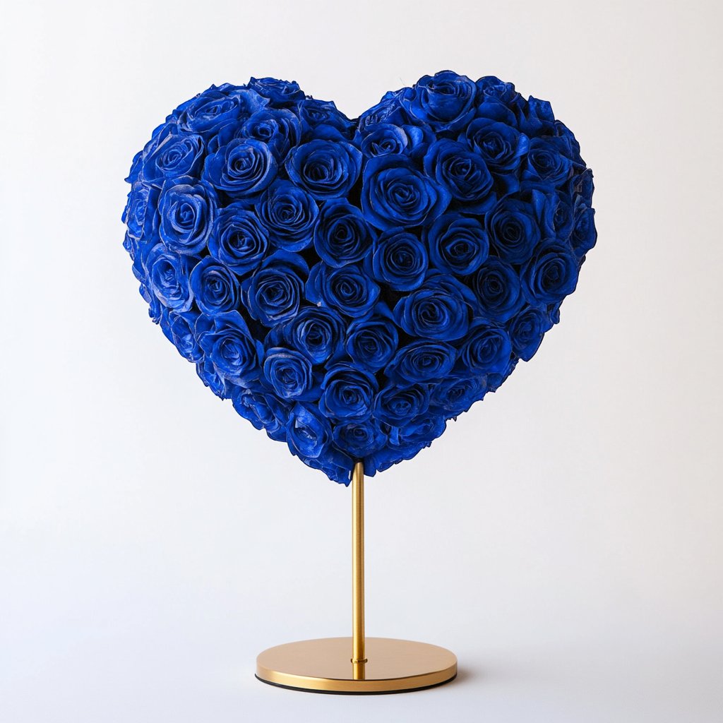 Poseidon Royal Blue Rose Heart Lamp - Imaginary Worlds