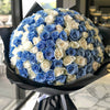 Preserved Blue and White Roses Flower Bouquet - Imaginary Worlds