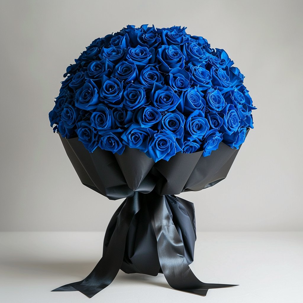 Preserved Blue Roses Flower Bouquet - Imaginary Worlds