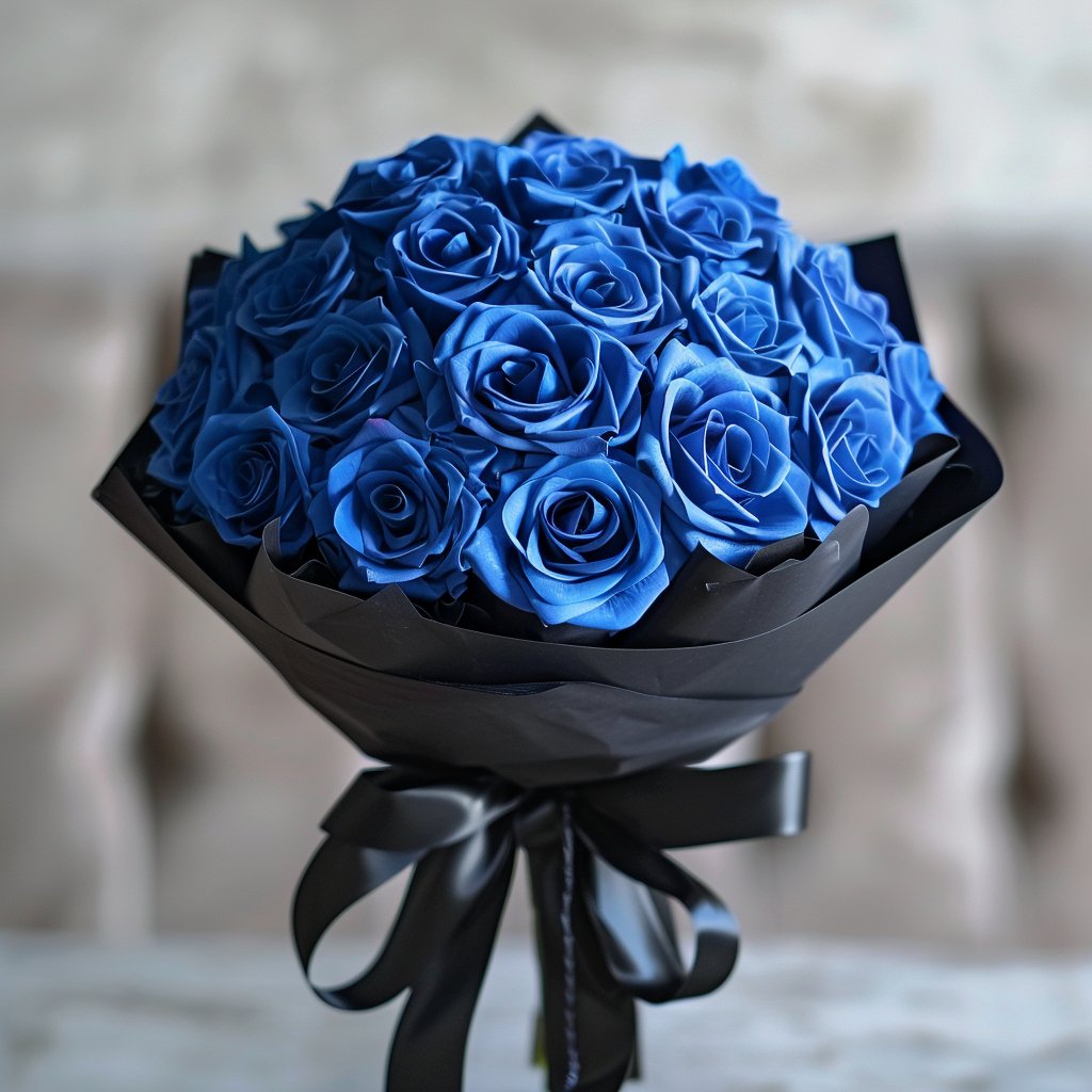 Preserved Blue Roses Flower Bouquet - Imaginary Worlds