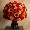 Preserved Red and Orange Roses with Yellow Sunflowers Bouquet - Imaginary Worlds