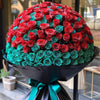 Preserved Red and Teal Roses Flower Bouquet - Imaginary Worlds