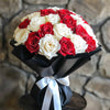 Preserved Red and White Roses Flower Bouquet - Imaginary Worlds