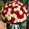 Preserved Red and White Roses Flower Bouquet - Imaginary Worlds