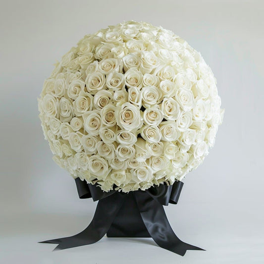 Preserved White Roses Flower Bouquet - Imaginary Worlds