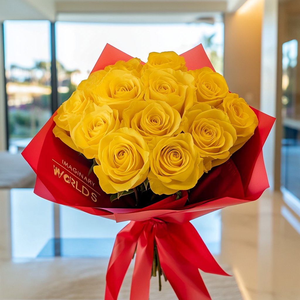 Preserved Yellow Roses Flower Bouquet - Imaginary Worlds