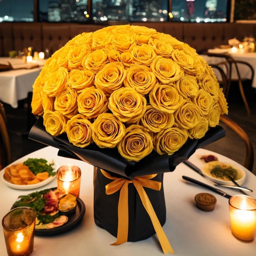 Preserved Yellow Roses Flower Bouquet - Imaginary Worlds