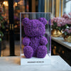 Purple Preserved Rose Bear - Imaginary Worlds