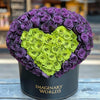 Purple Ramo Buchon with Green Rose Heart - Imaginary Worlds