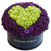 Purple Ramo Buchon with Green Rose Heart - Imaginary Worlds