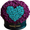 Purple Ramo Buchon with Teal Rose Heart - Imaginary Worlds