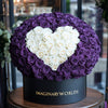 Purple Ramo Buchon with White Rose Heart - Imaginary Worlds