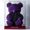 Purple Rose Bear with Black Roses Heart - Imaginary Worlds