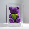 Purple Rose Bear with Green Roses Heart - Imaginary Worlds