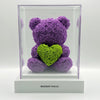 Purple Rose Bear with Green Roses Heart - Imaginary Worlds