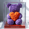 Purple Rose Bear with Orange Roses Heart - Imaginary Worlds