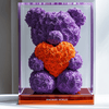 Purple Rose Bear with Orange Roses Heart - Imaginary Worlds