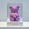 Purple Rose Bear with Pink Roses Heart - Imaginary Worlds