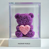 Purple Rose Bear with Pink Roses Heart - Imaginary Worlds