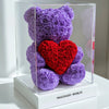 Purple Rose Bear with Red Roses Heart - Imaginary Worlds