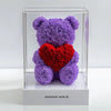 Purple Rose Bear with Red Roses Heart - Imaginary Worlds